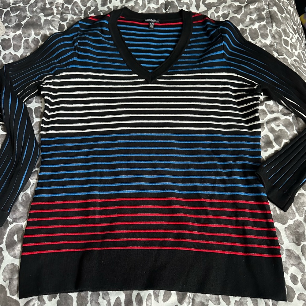 Conrad C Collection vneck sweater w matching scarf sz MD